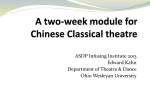 A two-week module for Chinese Classical theatre - East