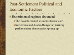 Post-Settlement Political and Economic Factors