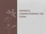 Sonnets: Understanding the Form