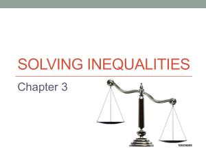Solving inequalities