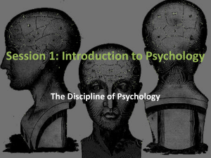 Session 1: Introduction to Psychology