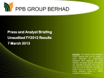 Analyst Briefing for 31 Dec 2012 Final Year Results
