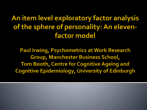 An item level exploratory factor analysis of the sphere of personality