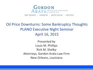 Legal/Bankruptcy Implications by Patrick “Rick” M. Shelby