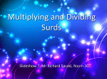 Multiplying and Dividing Surds