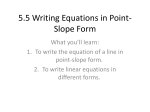 5.5 Writing Equations in Point