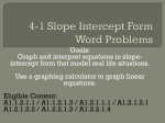 4.6 Slope Intercept Form Word Problems