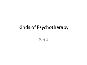 Kinds of Psychotherapy