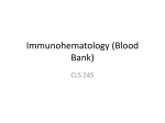 Immunohematology (Blood Bank)