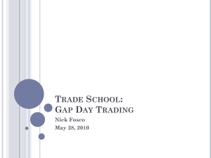 Trade School: Gap Day Trading Nick Fosco May 28, 2010