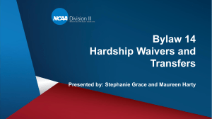 Bylaw 14 - Part 1 Hardship Waivers and Transfers