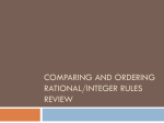 Comparing and Ordering Rational/Integer Rules