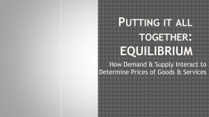 Market Equilibrium Changes