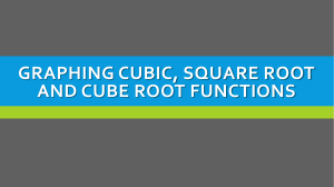 Graphing Cubic, Square Root and Cube Root Functions