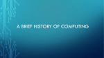 A brief history of computing