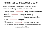 Rotational Kinematics