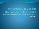 Investment Club General Meeting September 7