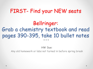 Find your NEW seats Bellringer: Please complete Ms - Parkway C-2