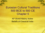 Eurasian Cultural Traditions 500 BCE to 500 CE Chapter 5