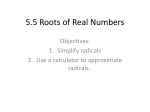 5.5 Roots of Real Numbers
