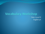 Unit 1 Vocabulary Workshop PowerPoint