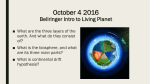 October 4 2016 Bellringer Intro to Living Planet
