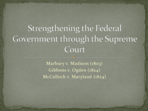 Strengthening the Federal Government through the Supreme Court