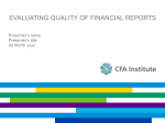 Chapter 17: Evaluating Quality of Financial Reports