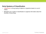 Early Systems of Classification