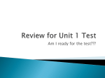 Review for Unit 1 Test