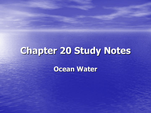 Chapter 20 Study Notes Ocean Water