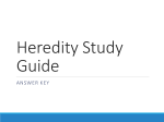 Heredity Study Guide
