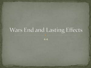 Wars End and Lasting Effects