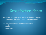 Water Underground - Northwest ISD Moodle