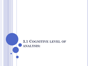 3.1 Cognitive level of analysis