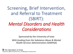 Screening, Brief Intervention, and Referral to