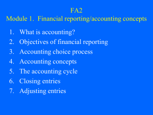 FA2 Module 1. Financial reporting/accounting concepts