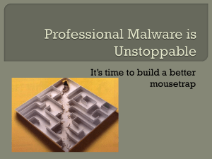 Professional Malware is a Pandemic