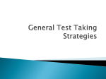 1 General Test Taking Strategies