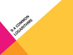 9.4 Common Logarithms