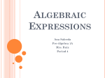 Algebraic Expressions - ED204