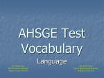 AHSGE Test Vocabulary