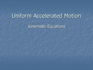 notes on Kinematics Equations
