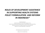 role of development assistance in supporting health system policy