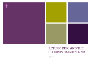 RETURN, RISK, AND THE SECURITY MARKET LINE