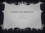 Parts of Speech Review For Test
