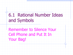 6.1 Rational Number Ideas and Symbols