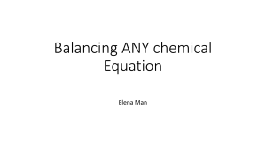 Balancing ANY chemical Equation