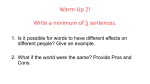 Warm-Up 2: Expository Writing