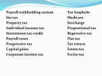 Payroll withholding system Tax loophole Sin tax Medicare Property